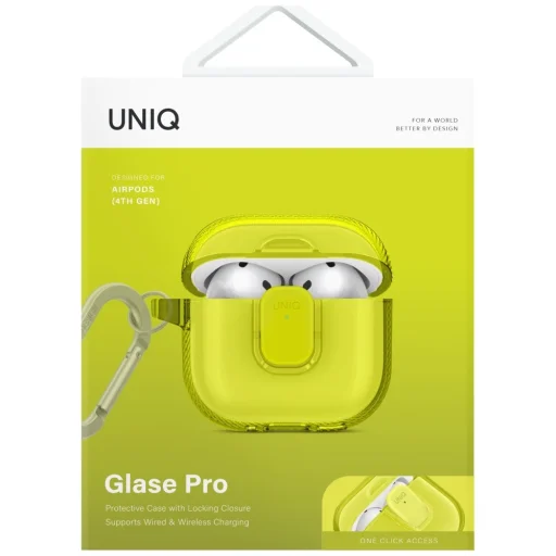Uniq Glase Pro tok AirPods 4-hez - Sárga - 2