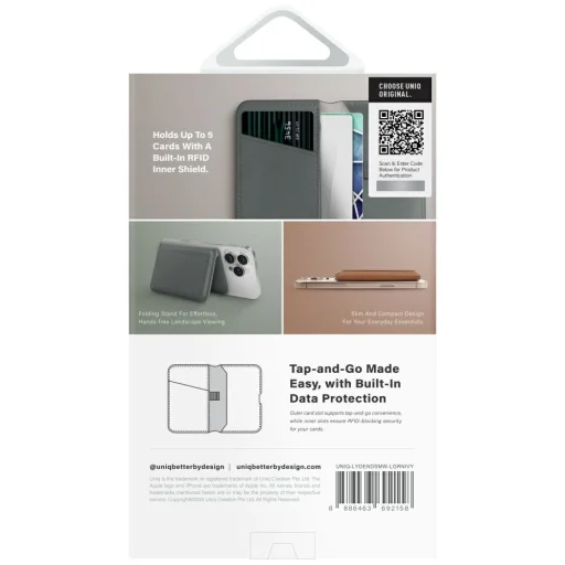 Uniq Lyden DS RFID Mágneses Pénztárca Telefontartóval - Zöld tok - 5