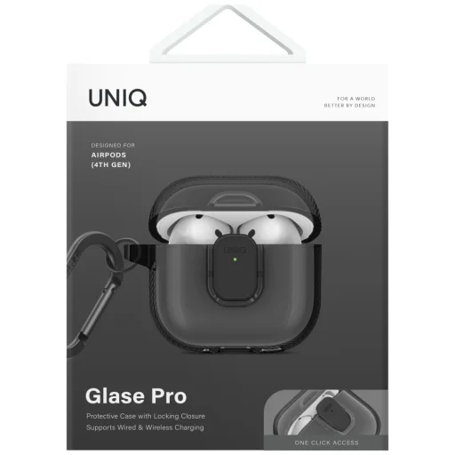 Uniq Glase Pro tok AirPods 4-hez - Fekete - 2