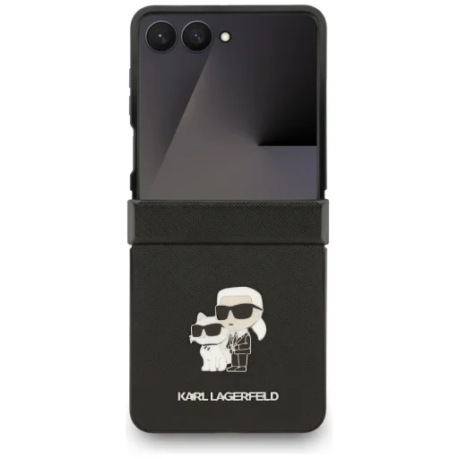 Samsung Galaxy Z Flip 7 Karl Lagerfeld Saffiano Karl&Choupette Pin tok fekete - 2