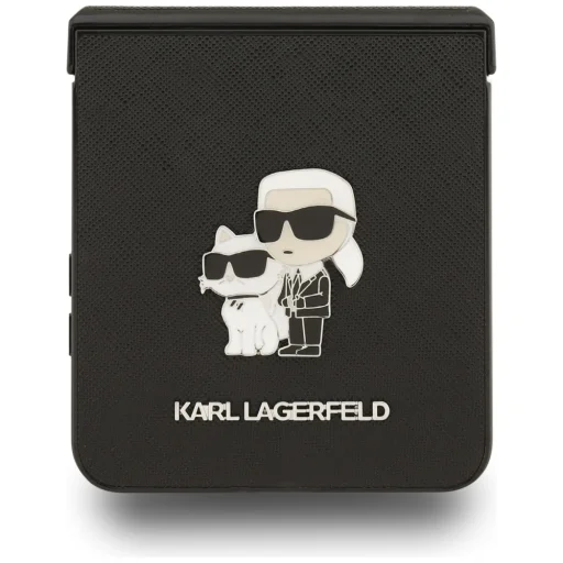 Samsung Galaxy Z Flip 7 Karl Lagerfeld Saffiano Karl&Choupette Pin tok fekete - 5