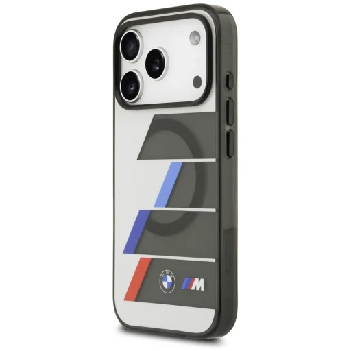  iPhone 17 Pro Max BMW M IML Fém Gombok Háromszínű Vonalkák MagSafe tok Antracit - 2