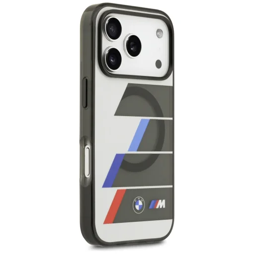  iPhone 17 Pro Max BMW M IML Fém Gombok Háromszínű Vonalkák MagSafe tok Antracit - 4