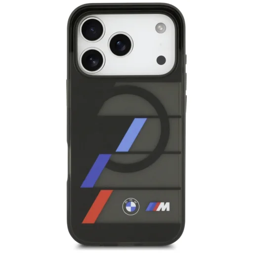  iPhone 17 Pro Max BMW M IML Fém Gombok Trikolor Csíkok MagSafe Fekete tok - 3
