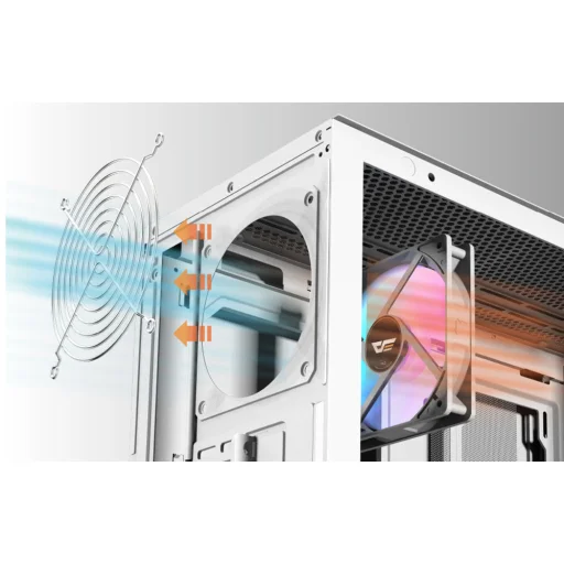 Darkflash DS900W számítógépház ventilátorok nélkül (fehér) - 12