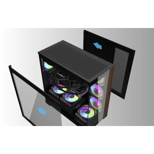 Darkflash DS900W számítógépház ventilátorok nélkül (fehér) - 16