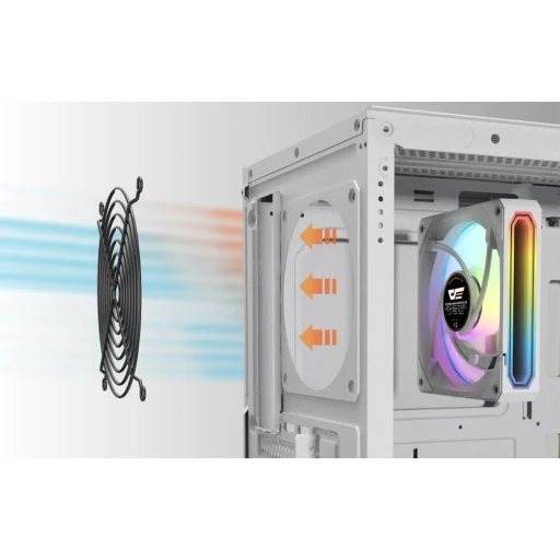 Darkflash DS900WS ATX számítógépház ventilátorok nélkül (Fehér) - 14