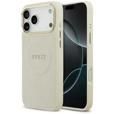  iPhone 17 Pro Max Guess Peony Hot Stamp MagSafe tok bézs