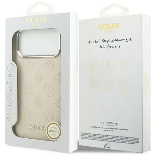  iPhone 17 Pro Max Bézs Guess Peony Hot Stamp Script MagSafe tok - 8