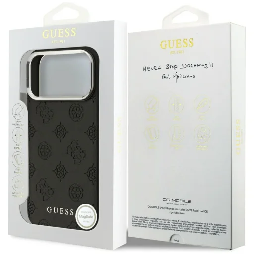  iPhone 17 Pro Max Guess Peony Hot Stamp Script MagSafe tok Fekete - 8