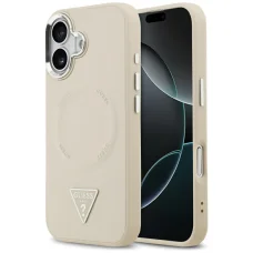 Apple iPhone 17 Béžové Guess Trojuholníkové logo MagSafe puzdro