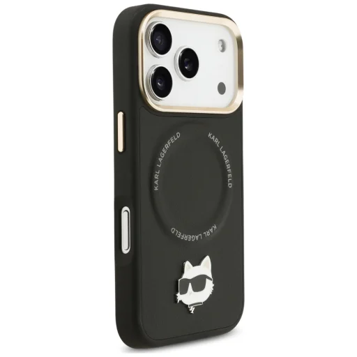  iPhone 17 Pro Max Fekete Karl Lagerfeld Big Strap Choupette Metal Logo MagSafe tok - 4