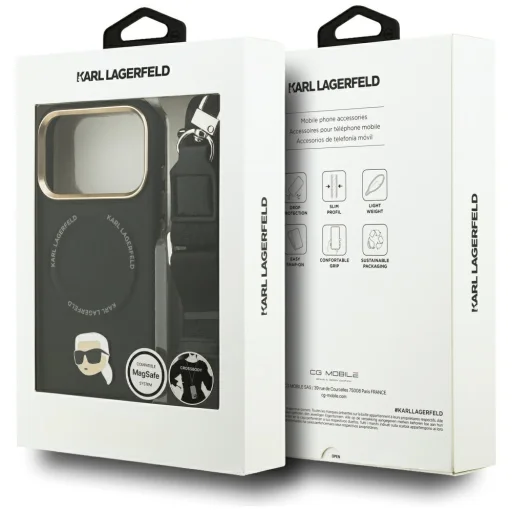  iPhone 17 Pro fekete Karl Lagerfeld Big Strap Karl Metal Logo MagSafe tok - 10