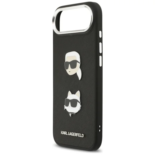  iPhone 17 Fekete Karl Lagerfeld FW Grained Karl & Choupette Fej Párnák és Logó tok - 6