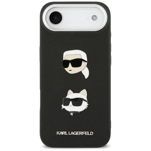  iPhone 17 Fekete Karl Lagerfeld FW Grained Karl & Choupette Fej Párnák és Logó tok - 3