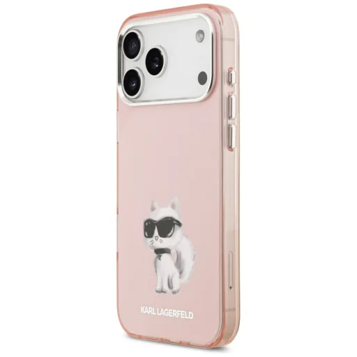  iPhone 17 Pro Karl Lagerfeld IML Aquarelle Choupette & Logo MagSafe rózsaszín tok - 2