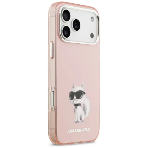  iPhone 17 Pro Karl Lagerfeld IML Aquarelle Choupette & Logo MagSafe rózsaszín tok - 4