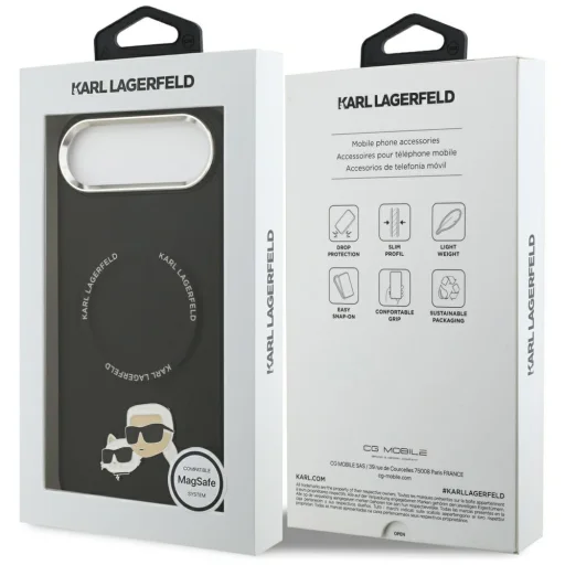  iPhone 17 fekete Karl Lagerfeld Karl & Choupette Pins MagSafe tok - 8