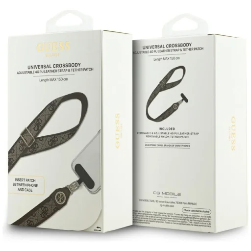 Universal Guess CBDY 4G Tether Patch Strass Metal Logo barna - 5