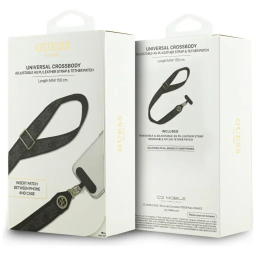 Guess Universal CBDY 4G Tether Patch Strass Fém Logó fekete, - 5
