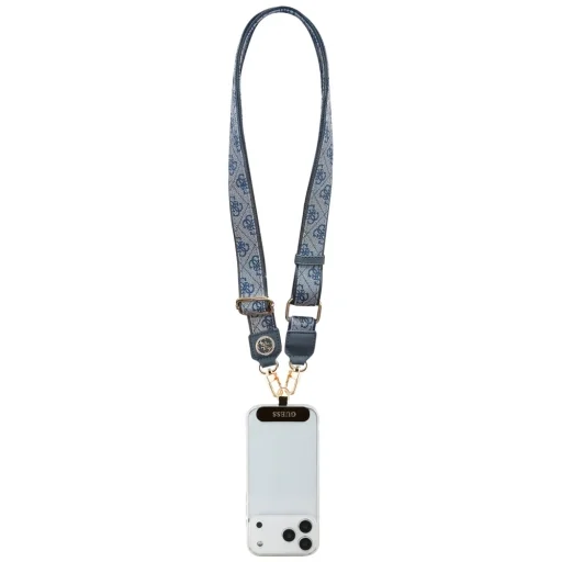 Universal CBDY 4G Tether Patch Strass Metal Logo Guess šnúrka na krk modrá - 4