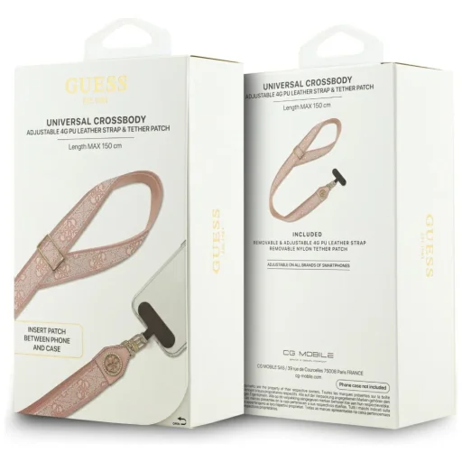 Guess Universal CBDY 4G Tether Patch Strass Metal Logo univerzális nyakpánt rózsaszín - 5
