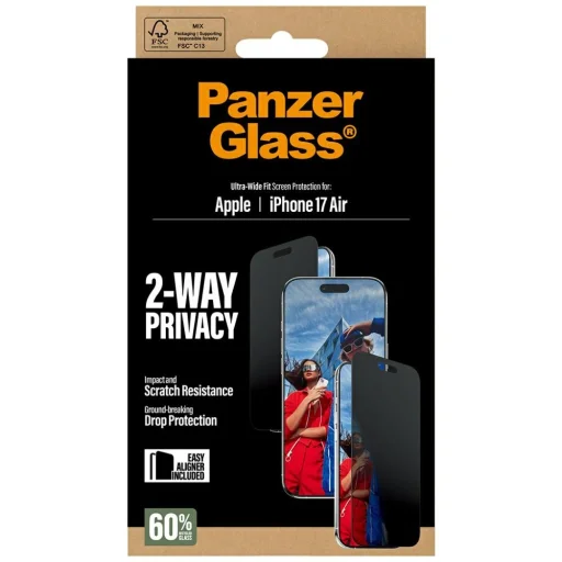 PanzerGlass Ultra-Wide Fit EasyAligner Privacy üvegfólia iPhone Air-hez üvegfólia - 6