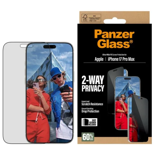  iPhone 17 Pro Max PanzerGlass Ultra-Wide Fit EasyAligner Privacy Glass - 8
