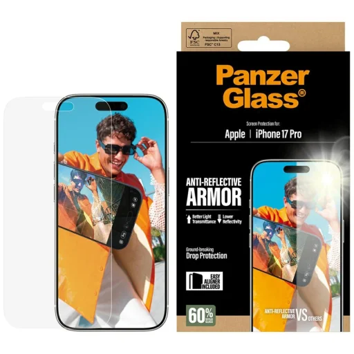  iPhone 17 Pro PanzerGlass Armor Anti-Reflective EasyAligner Edzett Üveg - 1