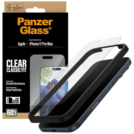  iPhone 17 Pro Max PanzerGlass Classic Fit EasyAligner edzett üveg üvegfólia - 4
