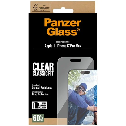  iPhone 17 Pro Max PanzerGlass Classic Fit EasyAligner edzett üveg üvegfólia - 5