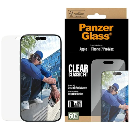  iPhone 17 Pro Max PanzerGlass Classic Fit EasyAligner edzett üveg üvegfólia - 1
