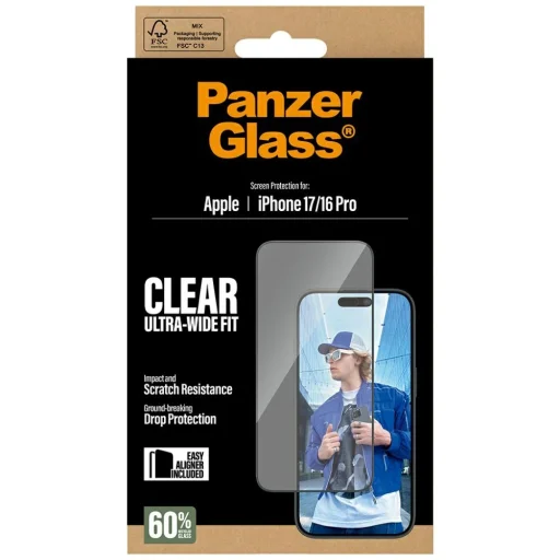  iPhone 17 / 16 Pro PanzerGlass Ultra-Wide Fit EasyAligner edzett üveg üvegfólia - 5