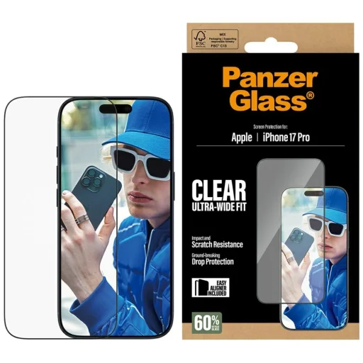  iPhone 17 Pro PanzerGlass Ultra-Wide Fit EasyAligner edzett üveg üvegfólia - 1