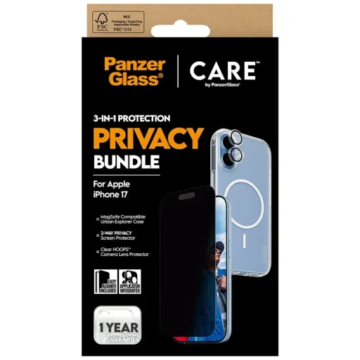  iPhone 17 CARE by PanzerGlass Flagship Privacy 3 az 1-ben tok + Privacy üvegfólia + Lencse tok - 6