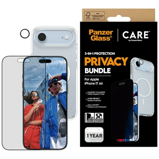  iPhone 17 Air CARE by PanzerGlass Flagship Privacy 3 az 1-ben tok + Privacy üveg + Lencsevédő tok - 1