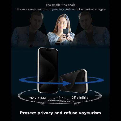  iPhone 17 Air ANANK 2.5D 5X Megerősített 360° Privát Képernyővédő Átlátszó üvegfólia - 6