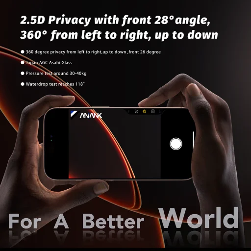  iPhone 17 Air ANANK 2.5D 5X Megerősített 360° Privát Képernyővédő Átlátszó üvegfólia - 4