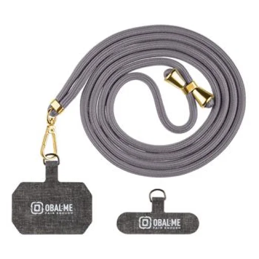 OBAL:ME NeckTag Allure Rope mobiltelefonhoz - Sötétszürke nyakpánt - 1
