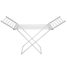 Home FTW11 Fűtött, elektromos ruhaszárító, 230 W, alumínium, összecsukható, 50 °C állandó hőmérséklet, vízálló kapcsoló, IPX2