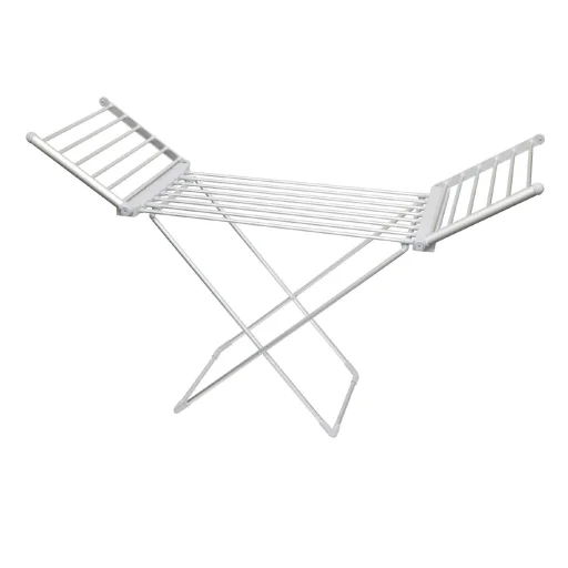 Home FTW11 Fűtött, elektromos ruhaszárító, 230 W, alumínium, összecsukható, 50 °C állandó hőmérséklet, vízálló kapcsoló, IPX2 - 2