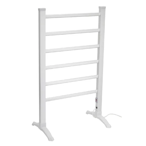 Home FTW22 Fűtött, elektromos ruhaszárító, 90 W, alumínium, szabadon álló kivitel, 50 °C állandó hőmérséklet, vízálló kapcsoló, IPX2 - 2