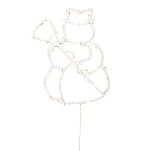 HOME KID507BWW hóember ablakdísz, 35 db melegfehér LED, időzítő, elemes, beltéri kivitel - 2