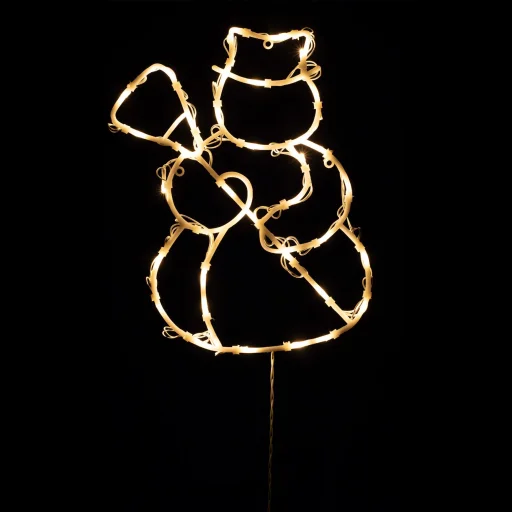 HOME KID507BWW hóember ablakdísz, 35 db melegfehér LED, időzítő, elemes, beltéri kivitel - 1