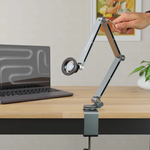 Wozinsky WTY0YS1 mágneses tartó, 360°-ban forgatható, szilárd, telefonhoz és tablethez - szürke - 4