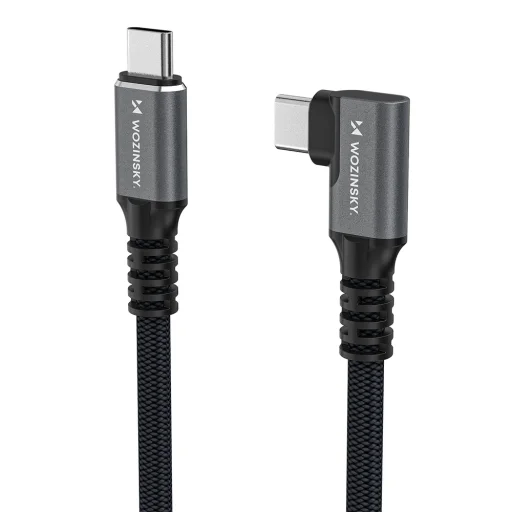Wozinsky WPS2-UY41S USB-C Thunderbolt 4 240W döntött nyak kábel 2m - Fekete - 4
