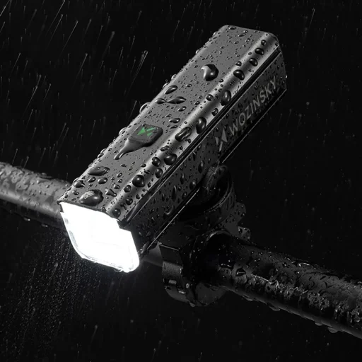 Wozinsky WSBLB3 Első (1000 lm) és Hátsó USB-C Biciklis Lámpa Szett - Fekete - 12