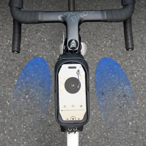 Wozinsky kerékpáros táska a vázra, páncélozott, telefontartóval, 1.7 l - fekete - 7