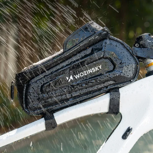 Wozinsky kerékpáros táska a vázra, páncélozott, telefontartóval, 1.7 l - fekete - 11