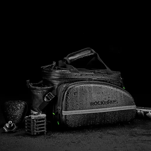 Rockbros A6-6 bicycle bag for trunk, 35 l, with fold-out pockets - black - 8